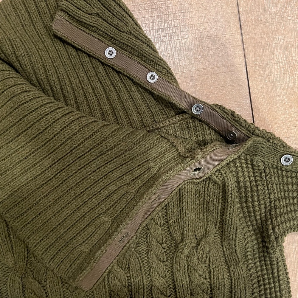 Army Green Sweater with Side Buttons - Picture 5 of 8